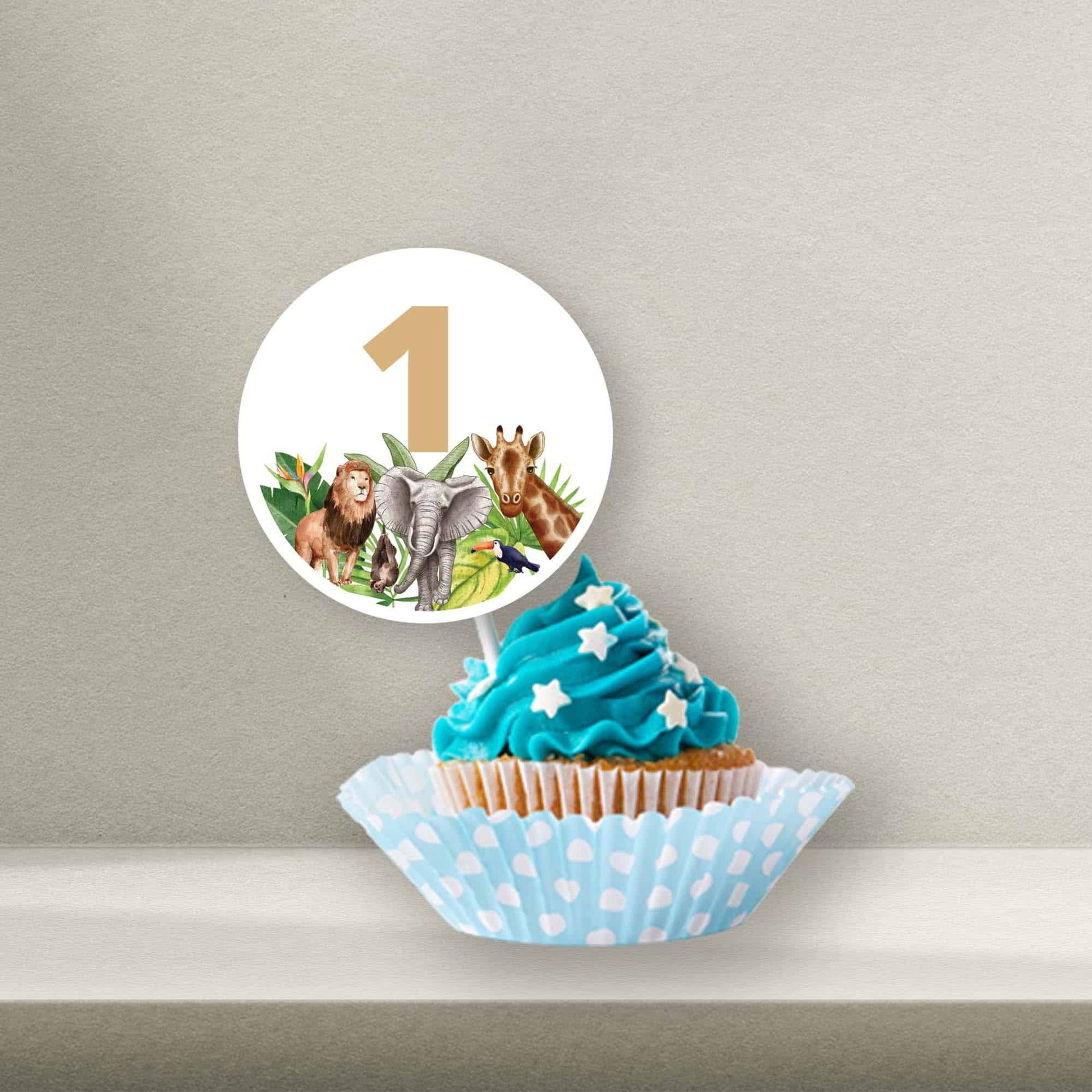 Personalised Safari Cake Toppers - Safari Cupcake Toppers - Safari Cookie Stamps - Letterfy 