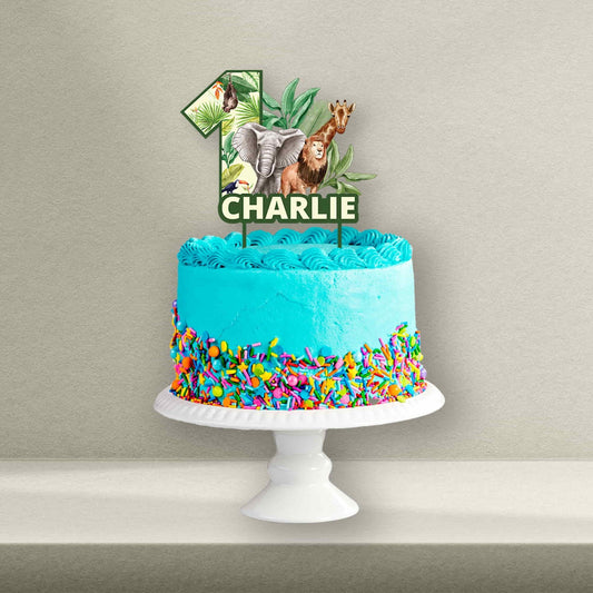 Personalised Safari Cake Toppers - Safari Cupcake Toppers - Safari Cookie Stamps - Letterfy 