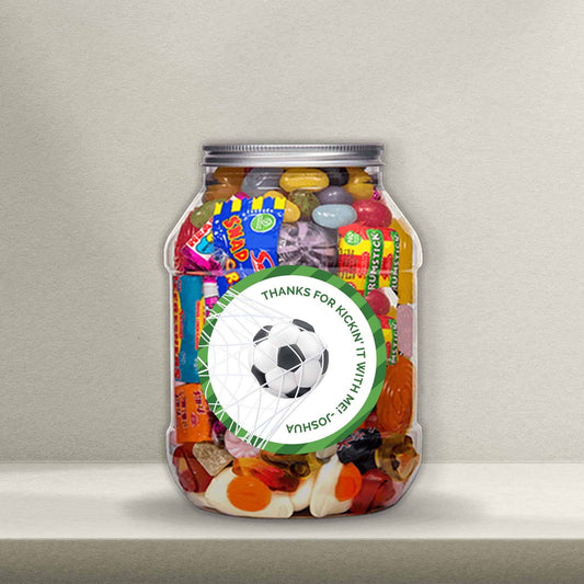 Personalised Soccer Thank You Stickers - Soccer Lollipop Stickers - Soccer Water Bottle Stickers - Letterfy 