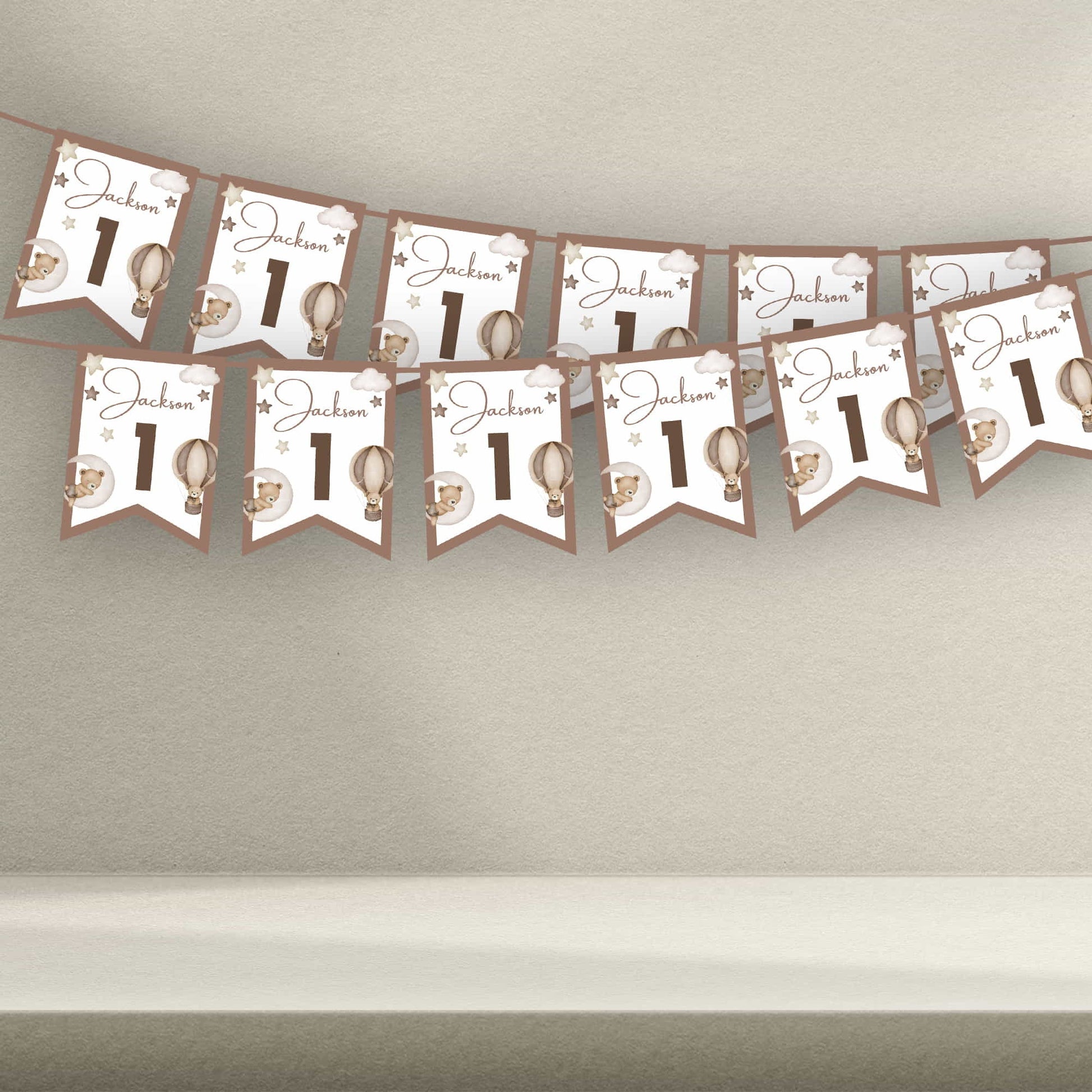 Teddy Bear Invites - Teddy Bear Bunting - Teddy Bear Gift Box Stickers & Placemats - Letterfy 