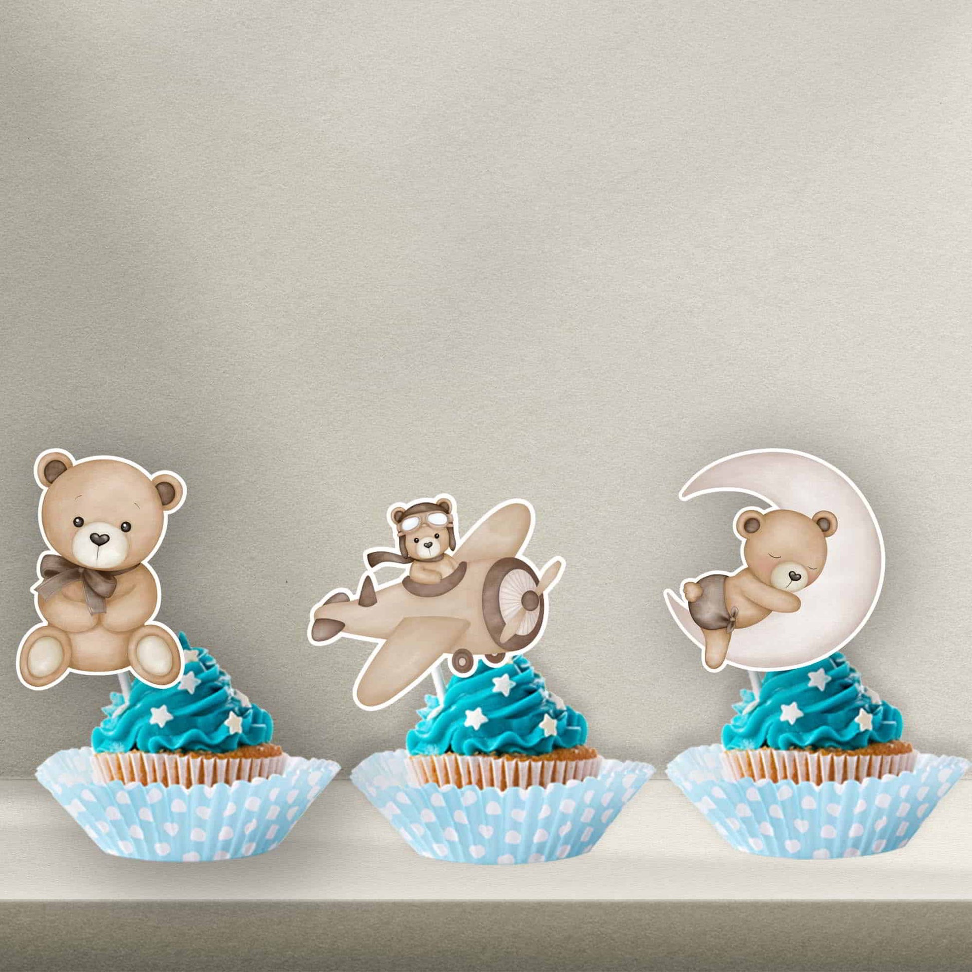 Personalised Teddy Bear Cake Toppers - Teddy Bear Cupcake Toppers - Teddy Bear Cookie Stamps - Letterfy 