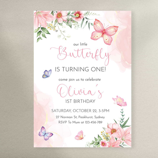 Butterfly Invites - Butterfly Bunting - Butterfly Gift Box Stickers & Placemats - Letterfy 