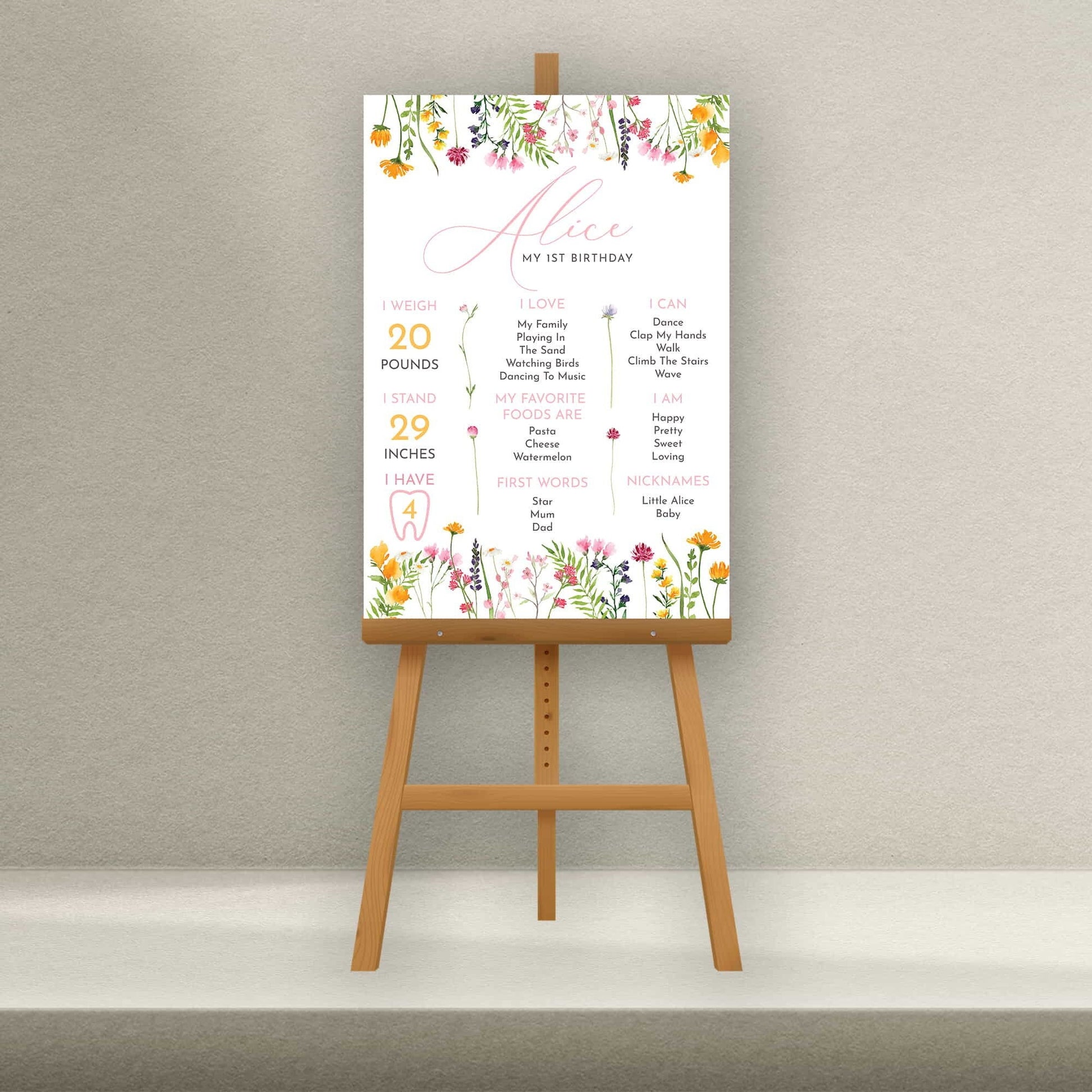 Personalised Flower Birthday Milestone Board - Letterfy 