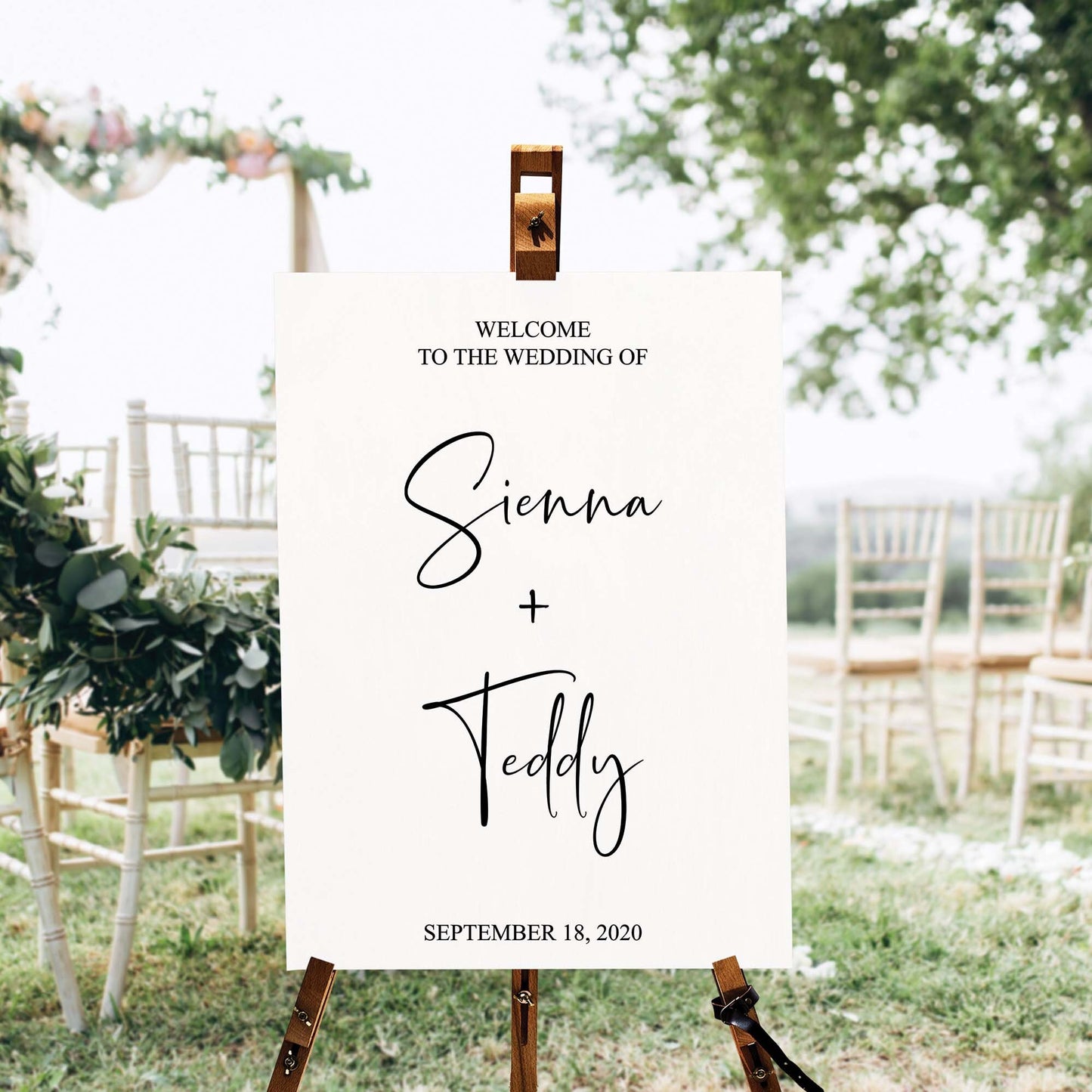 Rectangle Wedding Welcome Sign - Custom Wedding Decor - Personalised Welcome Signs - Letterfy 