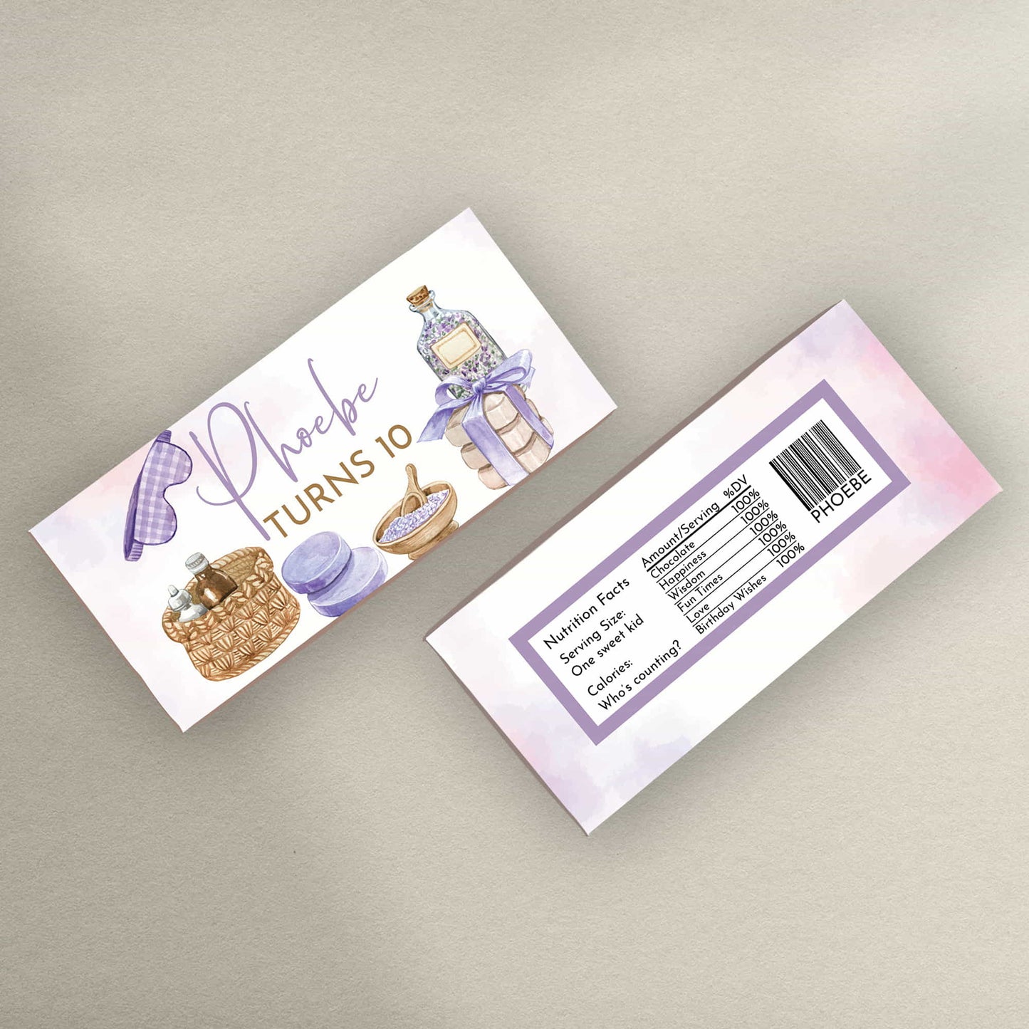 Pamper Invites - Pamper Bunting - Pamper Gift Box Stickers & Placemats - Letterfy 