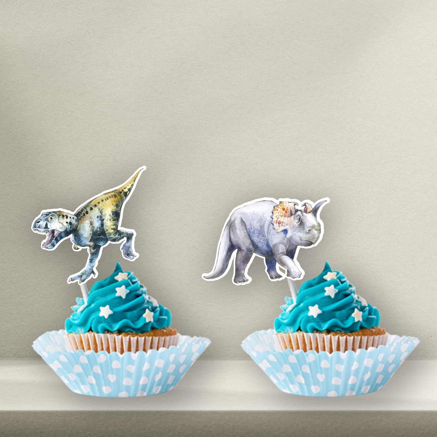 Personalised Dinosaur Cake Toppers - Dinosaur Cupcake Toppers - Dinosaur Cookie Stamps - Letterfy 