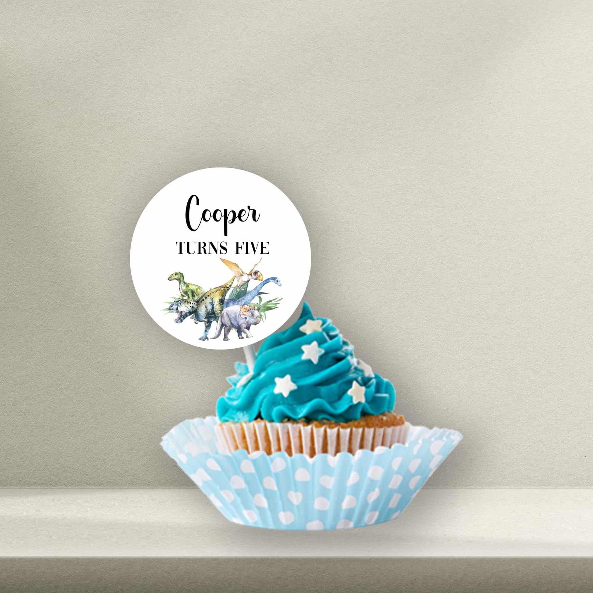 Personalised Dinosaur Cake Toppers - Dinosaur Cupcake Toppers - Dinosaur Cookie Stamps - Letterfy 