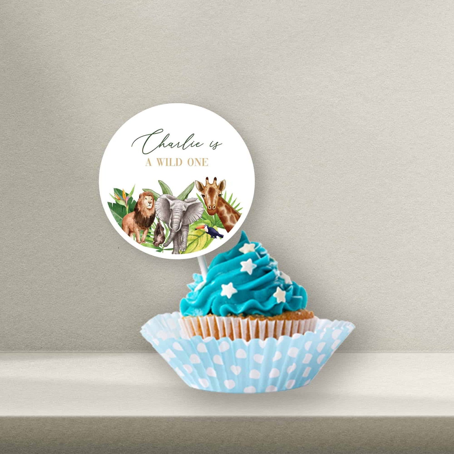 Personalised Safari Cake Toppers - Safari Cupcake Toppers - Safari Cookie Stamps - Letterfy 