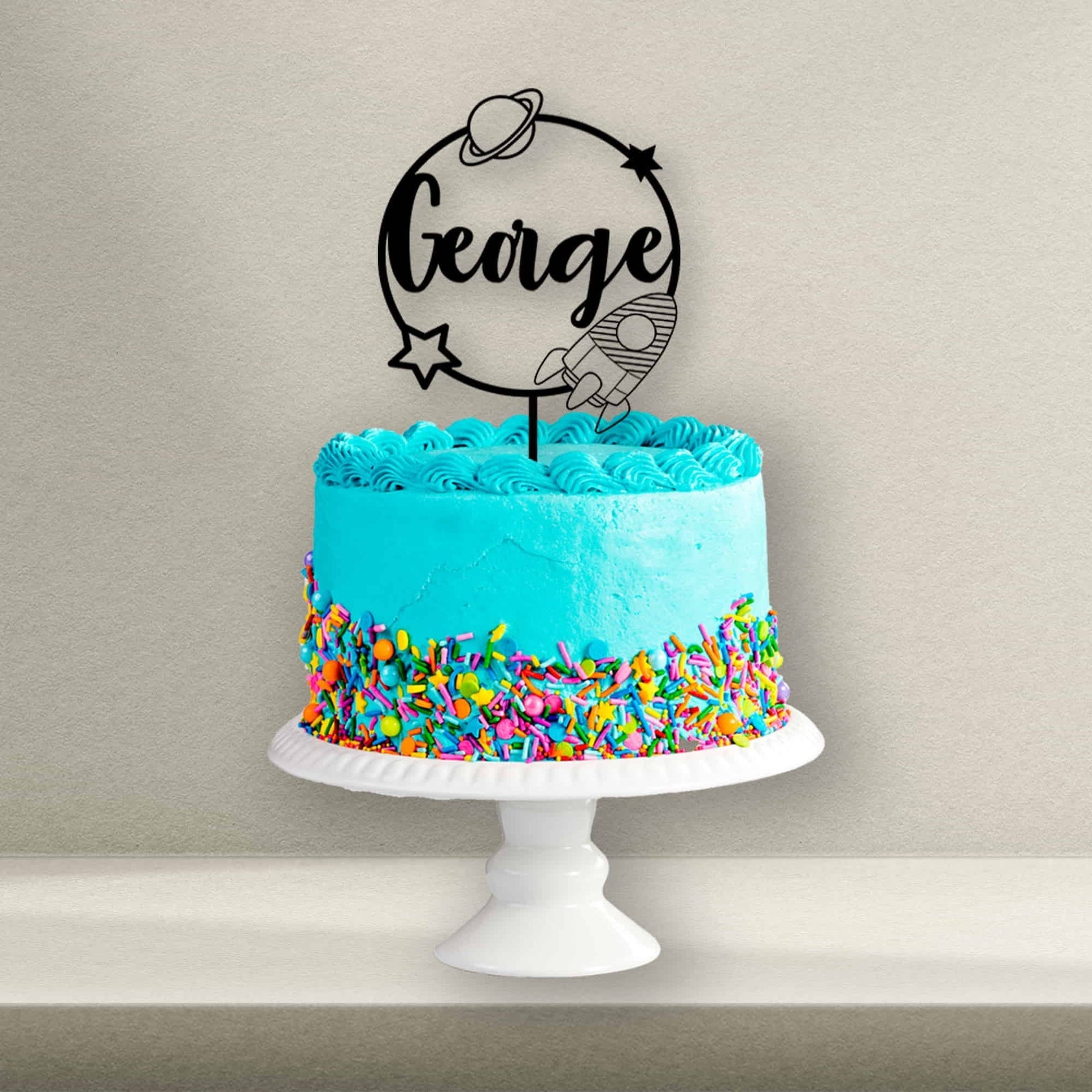 Personalised Space Cake Toppers - Space Cupcake Toppers - Space Cookie Stamps - Letterfy 