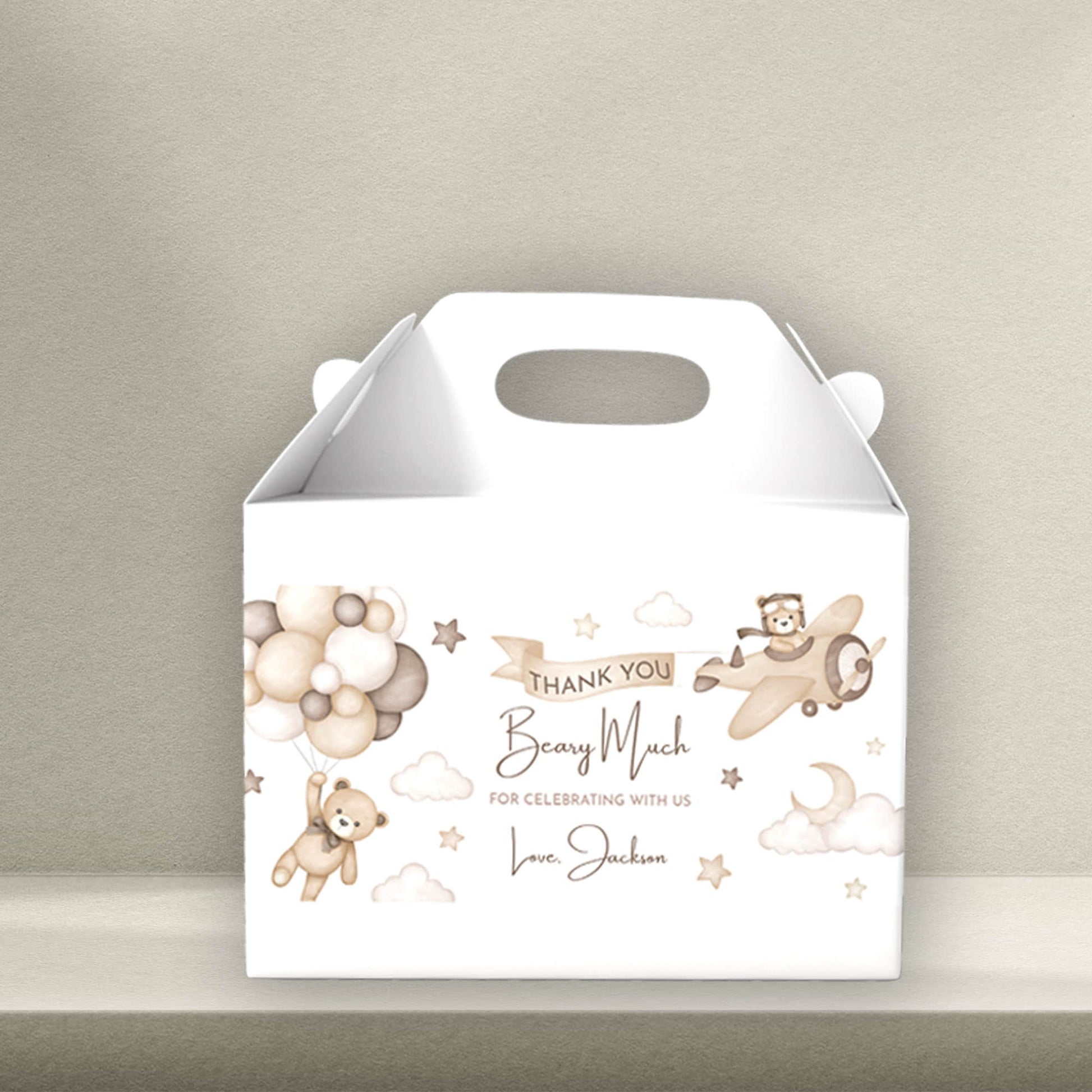 Teddy Bear Invites - Teddy Bear Bunting - Teddy Bear Gift Box Stickers & Placemats - Letterfy 