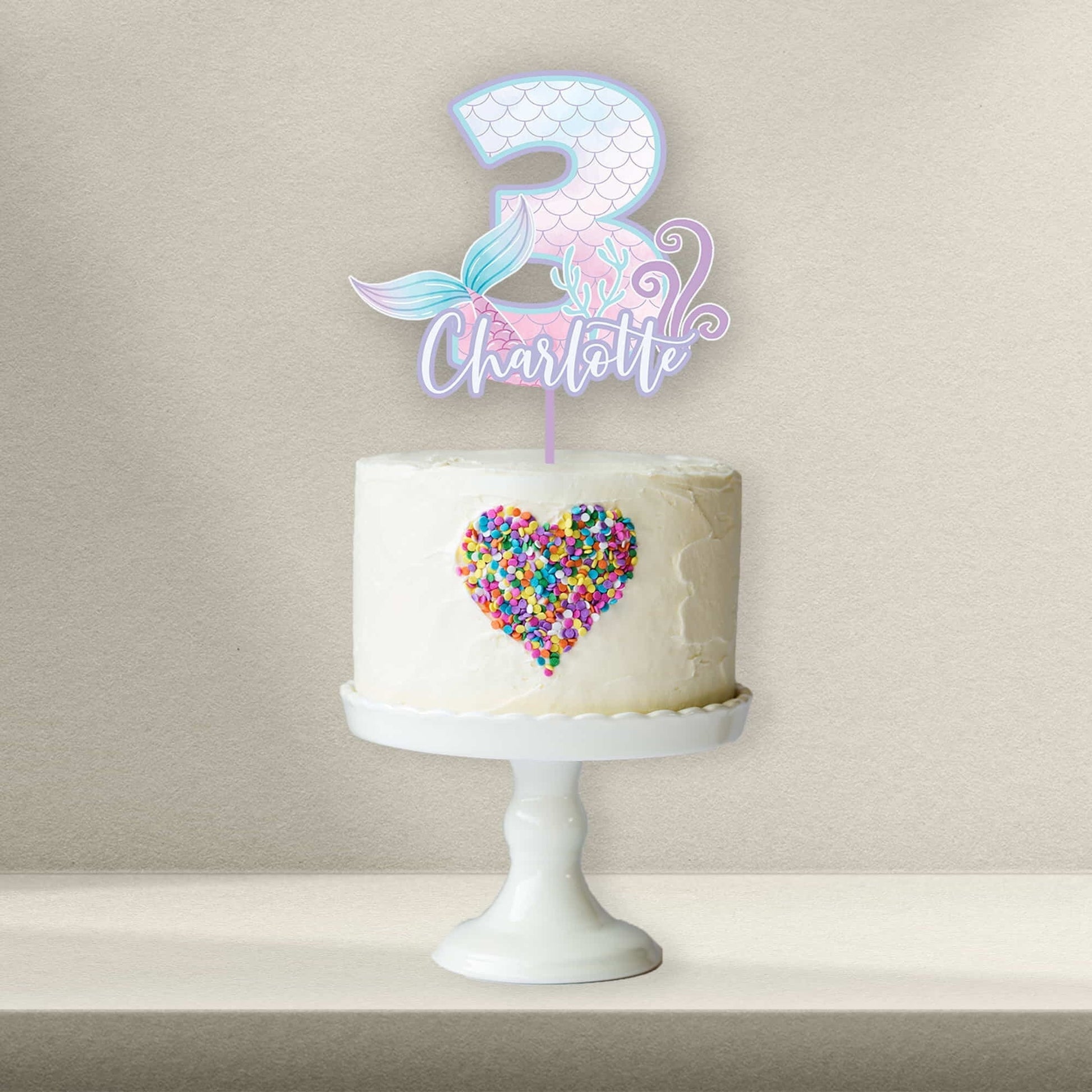 Personalised Mermaid Cake Toppers - Mermaid Cupcake Toppers - Mermaid Cookie Stamps - Letterfy 