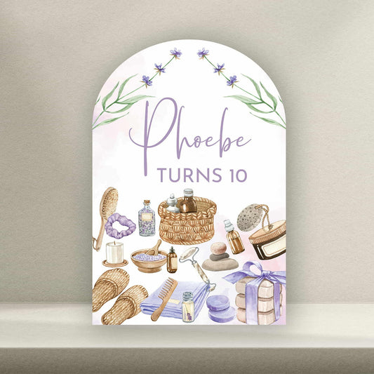 Personalised Pamper Backdrop Boards - Pamper Birthday Signage - Letterfy 