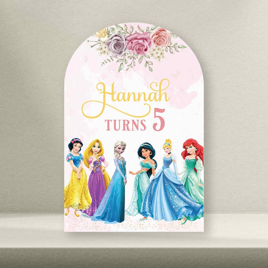 Personalised Princess Backdrop Boards - Princess Birthday Signage - Letterfy 