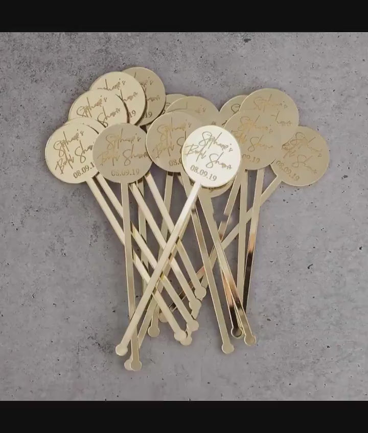 Personalized Acrylic Drink Tags: Custom Message, Party Favors