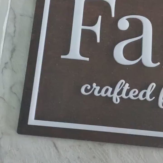 Famille Wooden Sign, Rustic Farmhouse Wall Decor, Dark Walnut Wood, Custom Home Australia, Personalised Wall Art for Your Home.