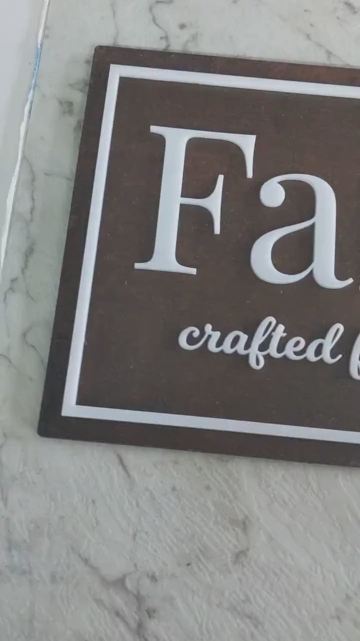 Famille Wooden Sign, Rustic Farmhouse Wall Decor, Dark Walnut Wood, Custom Home Australia, Personalised Wall Art for Your Home.