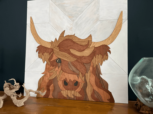 Highland Cow wooden art - PersonalisedSigns