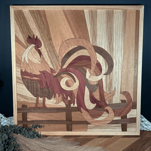 Rooster wooden art - PersonalisedSigns